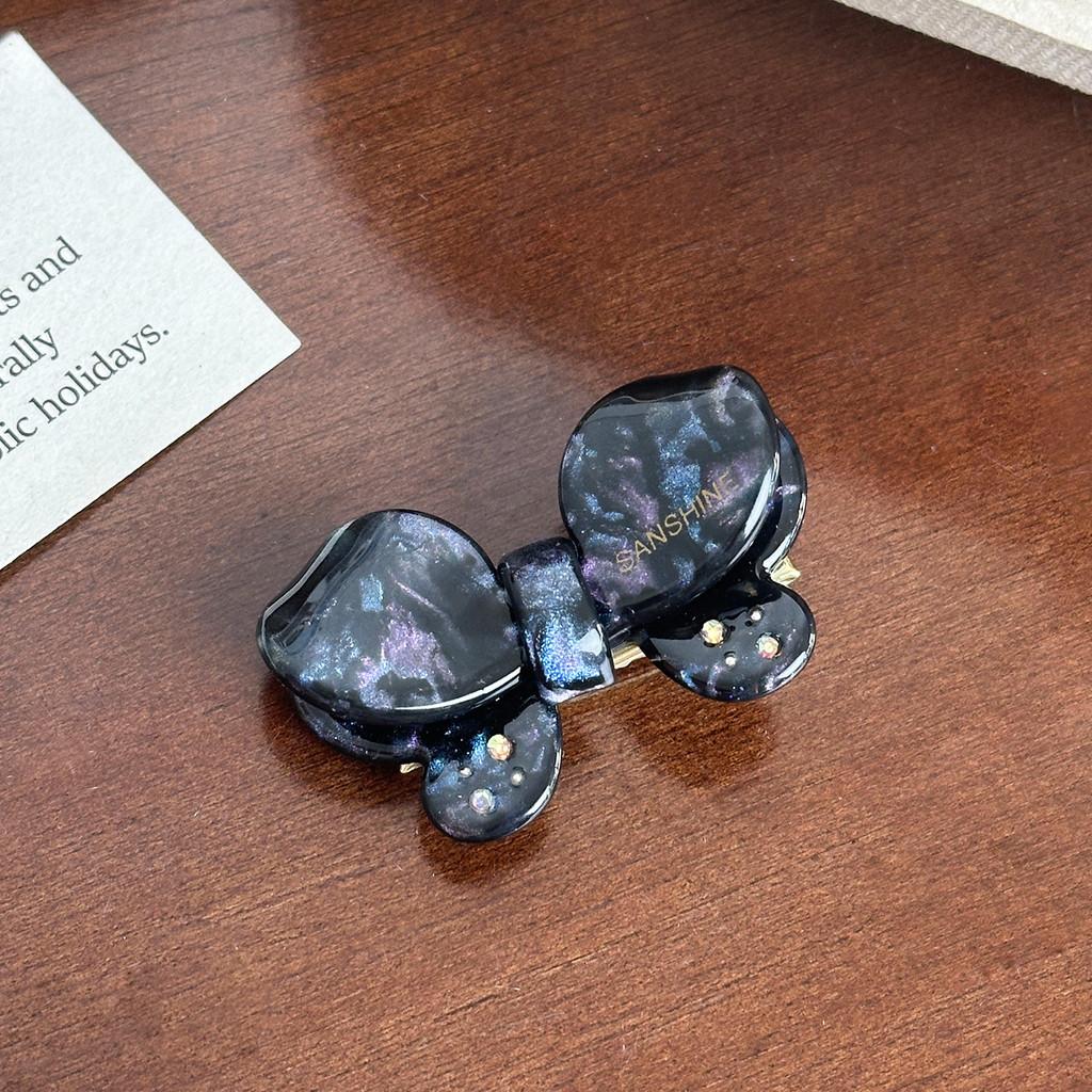 

Butterfly Rhinestoneencrusted Trendy Duckbill Hair Clip In Dreamy Blue And Purple Color Women For Shiny Black