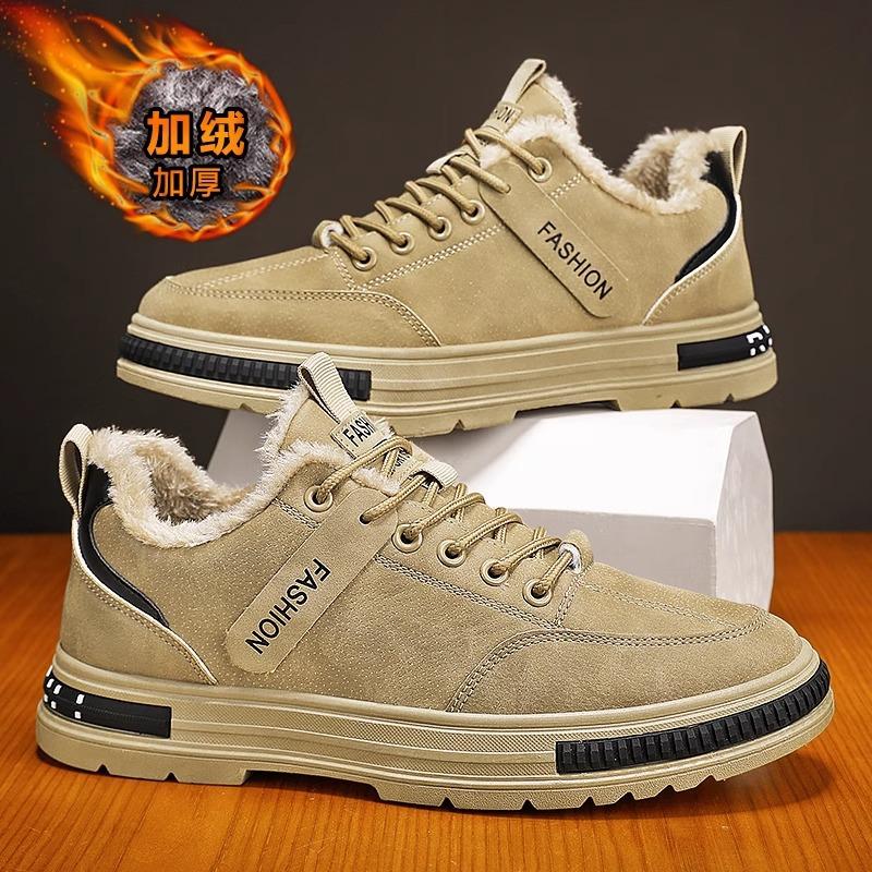 Vinter herresko fleecefortykkede vanntette og sklisikre sportsarbeidssko Martin-støvler varme snøstøvler herre arbeidsforsikring bomullssko