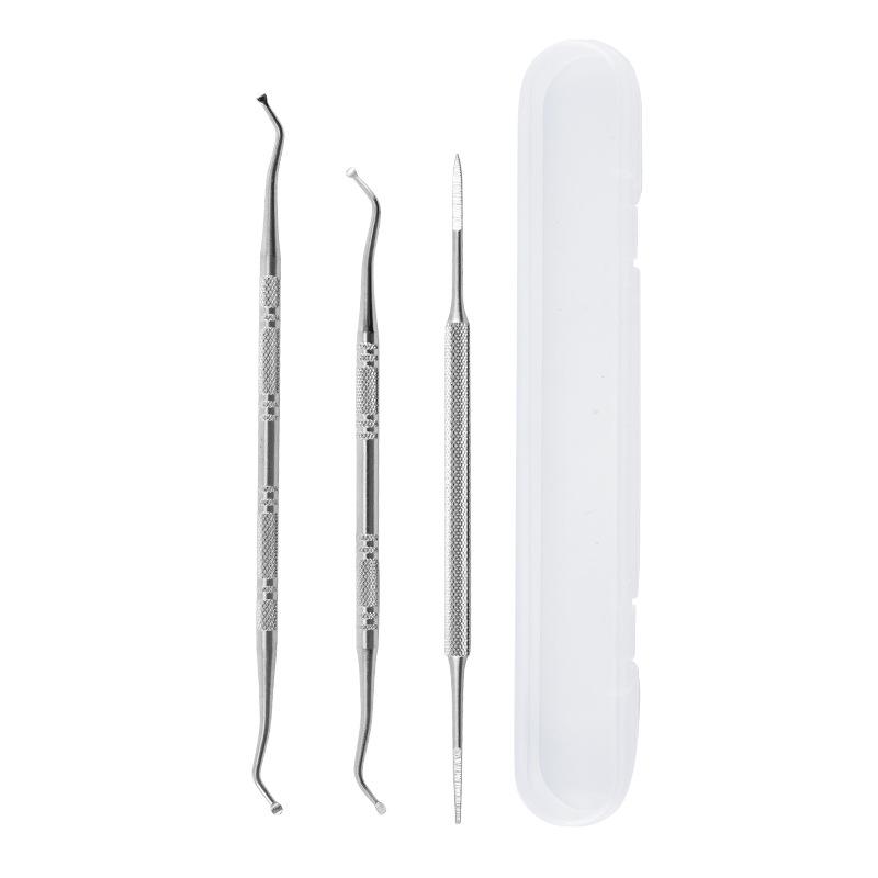 Stainless Steel Double-Ended Cuticle Pusher & Nail Groove Tool Set