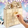 Wooden Advent Calendar with LED Lights 24 Days Countdown to Christmas Light Up Tabletop Decor Creative Holiday Gift for Home