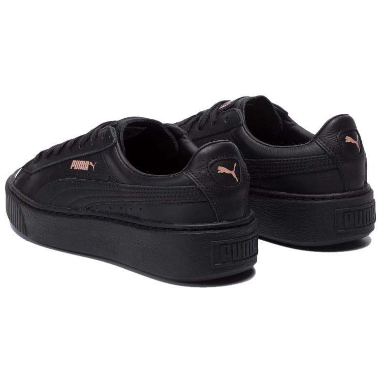 PUMA Basket Platform Metallic PUMA Black Rose Gold Women's 366169-02