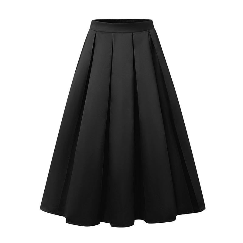 

ZANZEA Женские повседневные летние юбки А-силуэта с высокой талией и эластичной талией 5XL чёрный