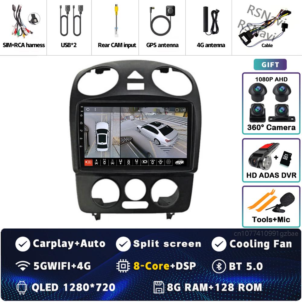 Android 14 Carplay Auto For VW Volkswagen Beetle 2000 2001 - 2012 Car Radio 4G WIFI Player Multimedia Srereo Navigation Video BT