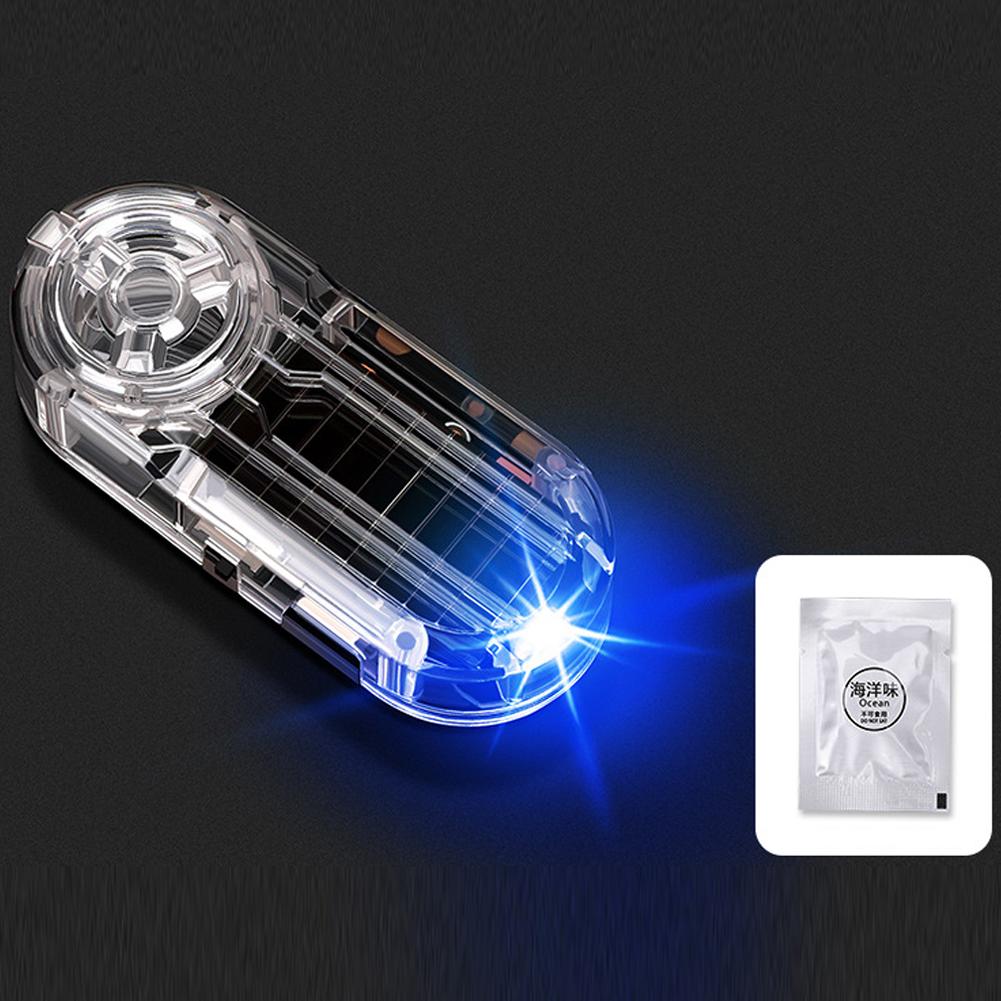 LED Car Solar Powered Wireless Anti-Theft Warning Light Caution Lamp with Air Freshener Alarm Fake Anti-theft Decorative Light