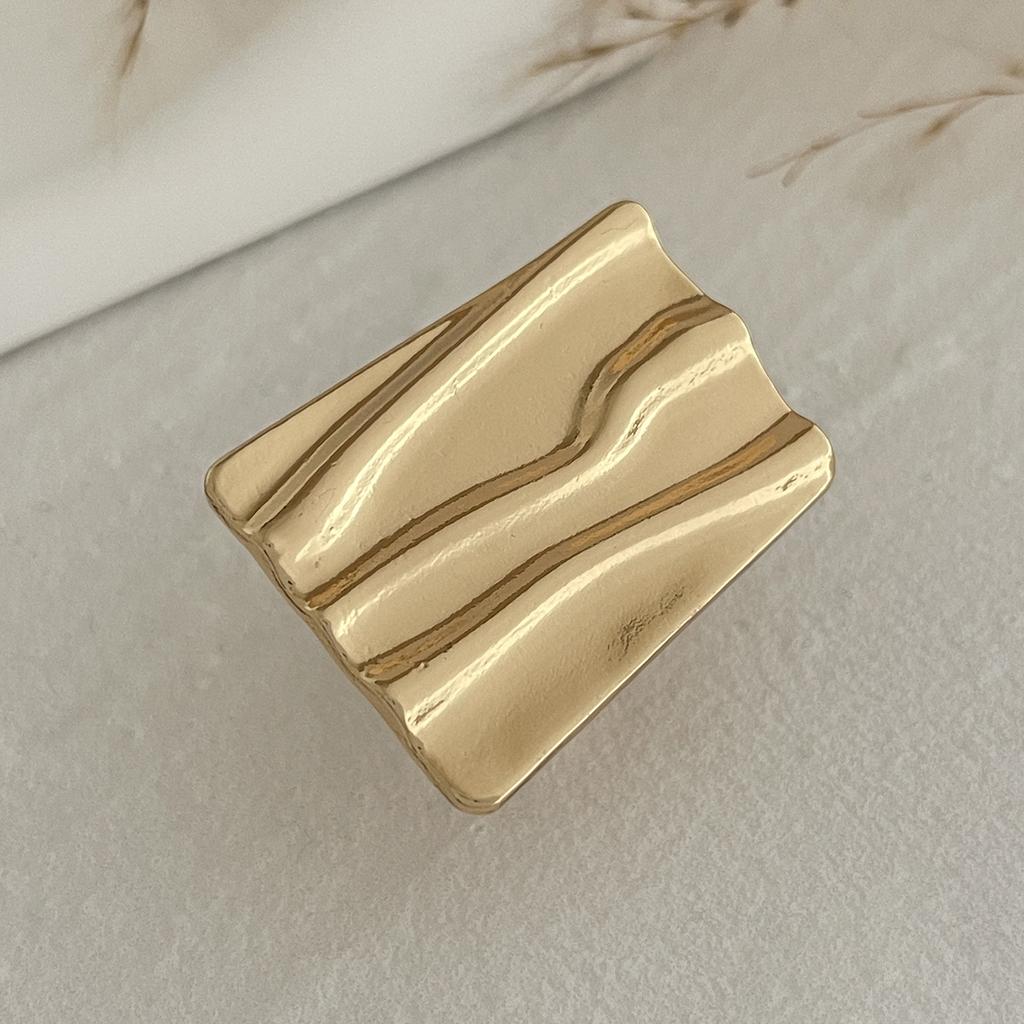 Creative Irregular Geometric Square Round Open Ring for Women Hip Hop Gold Color Adjustable Ring Finger Jewelry 2025 New