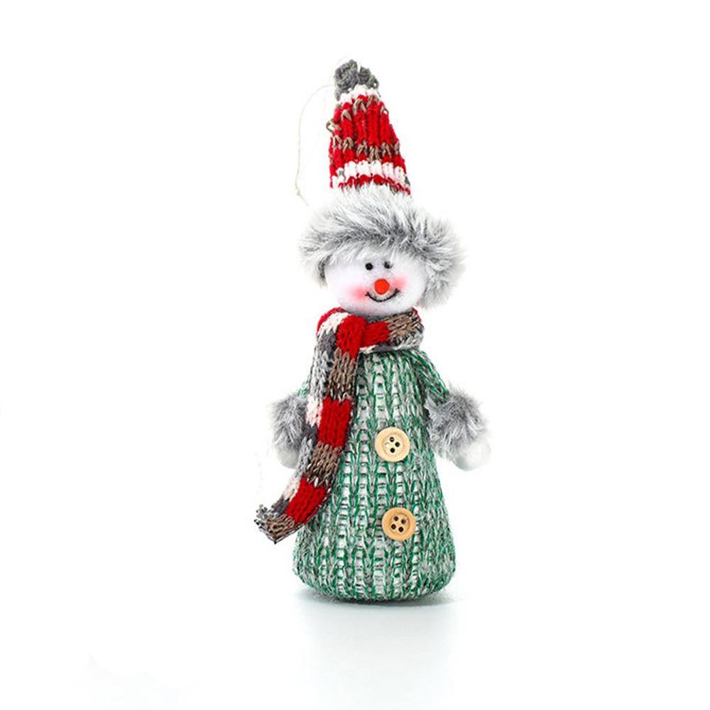 2pcs Colorful Christmas Tree Hanging Pendant Unique Santa Claus Figurine Christmas Plush Dolls Prop