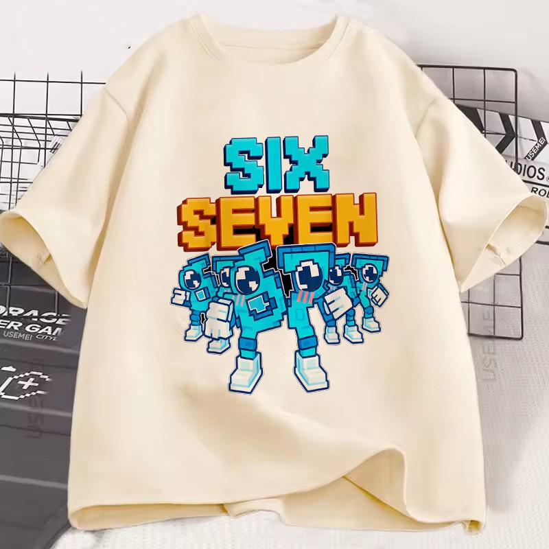Unisex Women Fashion Gaming Meme T-Shirt Y2k Casual Tees Tops for Boys Girls Funny Six Seven 67 Brainrot Print Short Sleeve T Shirt