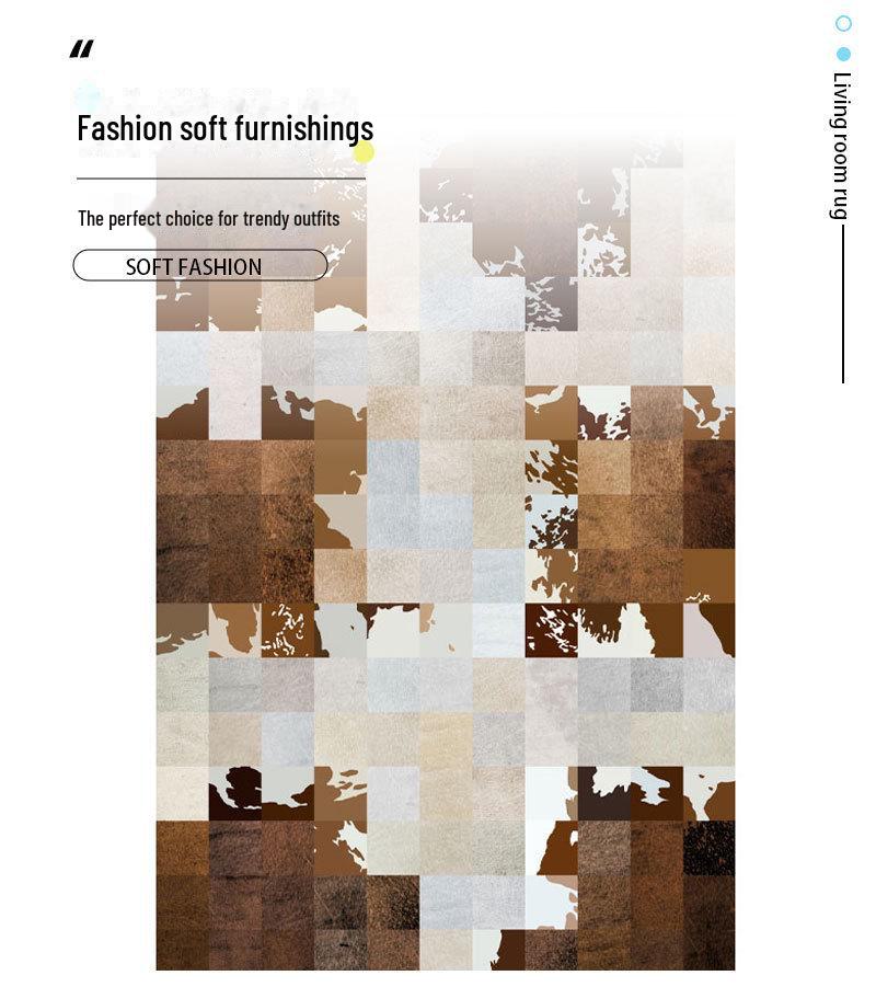 Wear-Resistant Nordic Imitation Cowhide Carpet for Living Room or Bedroom