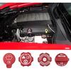For Corvette C7 Engine Oil Cap Radiator Cap Windshield Washer Tank Cover Trim for Corvette C7 2014-2019 Aluminium Oil Filler Cap Coolant Cap Brake