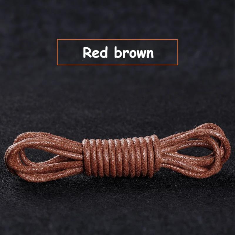 1Pair Cotton Waxed Shoelaces Men's Black Waxing Business Leather Shoelaces Boots Leather Boots Round Shoe Rope Linen Fine Laces