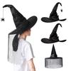 Dámský halloweenský čarodějnický klobouk skládací pro dospělé černý saténový klobouk čaroděje halloweenský kostým na párty pro cosplay karnevaly maškarní plesy