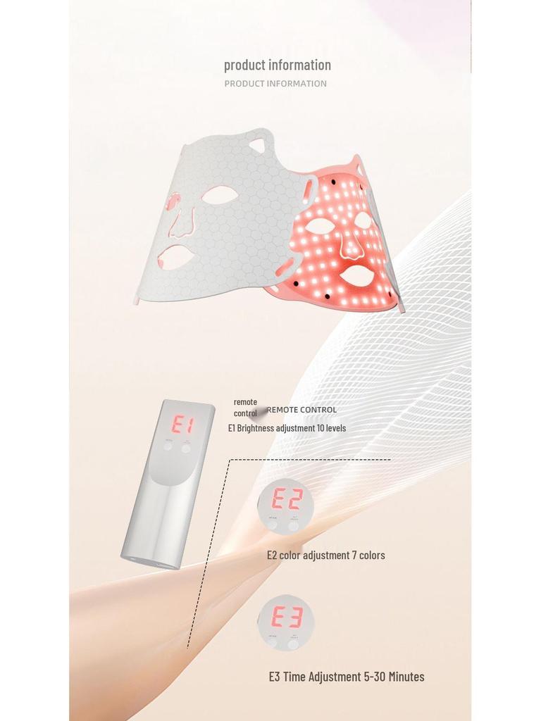 Infrared LED Silicone Beauty Mask for Photorejuvenation with Red & Blue Light