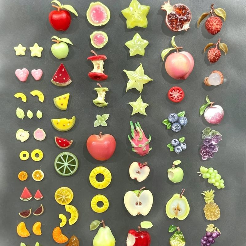 1Pcs 3D Fruit Silicone Nail Molds Sweet Nail Art Transparent Stencils 3D Grape Cherry Diy Nail Charms Nail Art Decorations