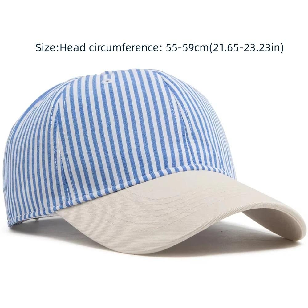 Soft Top Striped Design Baseball Cap Adjustable Sun Protection Casual Hat Breathable Lightweight Peaked Caps For Women Men