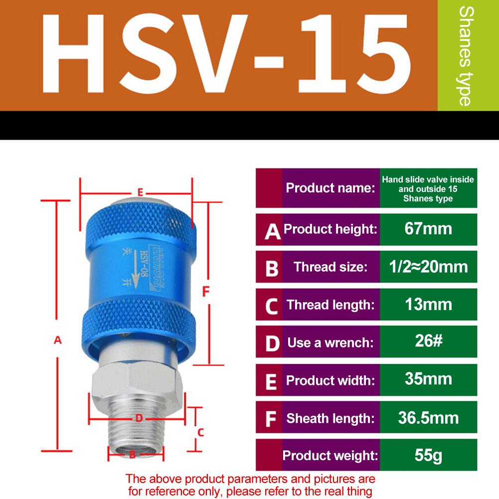 Air Flow Control Flow Control Manual Switch HSV-06 Slide Valve Flexible Connection Thread One-way Valve Sensitive Sliding