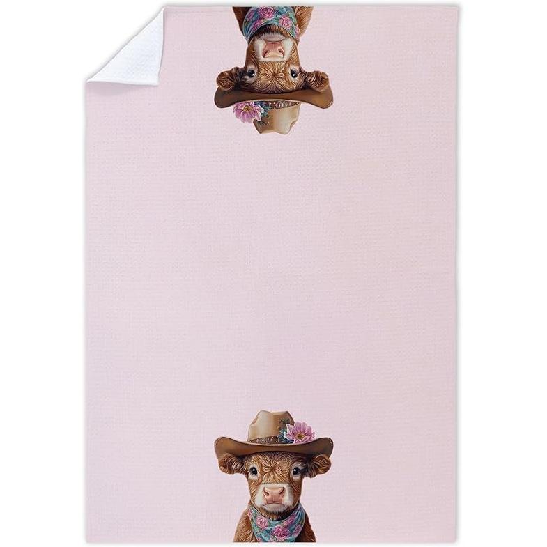 Cabana Bro Western Cowboy Crocodile Kitchen Towels, Gifts for Animal Lovers Women Decorative Hand Towels for Bathroom, Rustic Farmhouse Cowboy