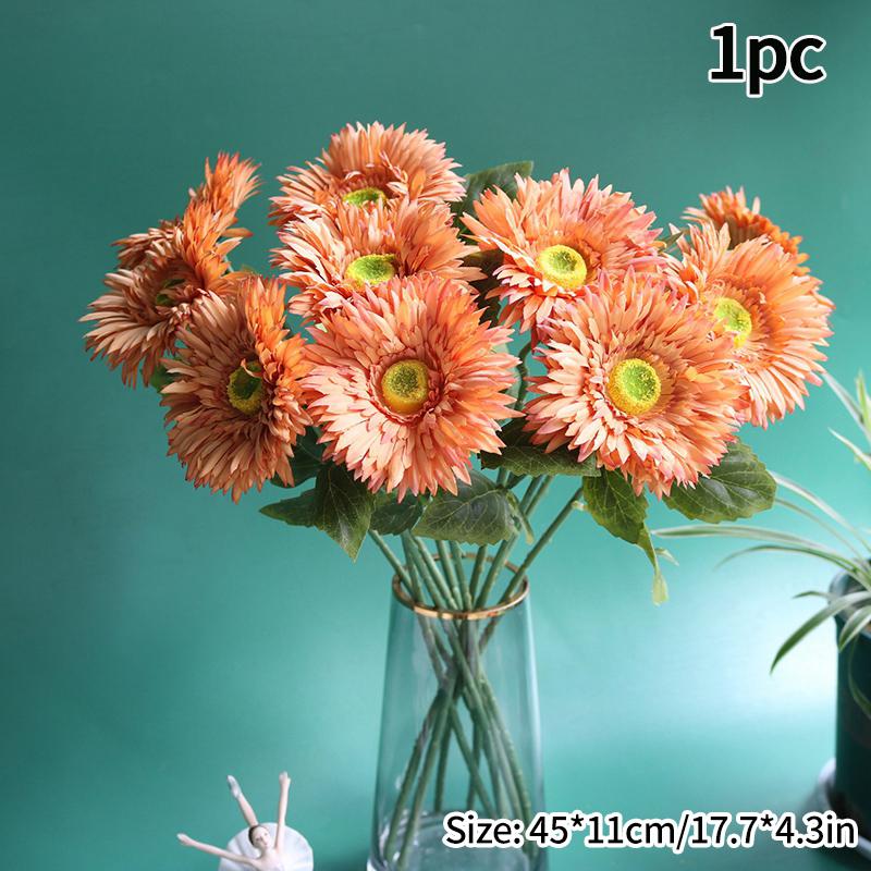 Real Touch Simulation Chrysanthemum Ultra Realistic Silk Gerbera Flower Arrangement Wedding Photography Props Artificial Flower