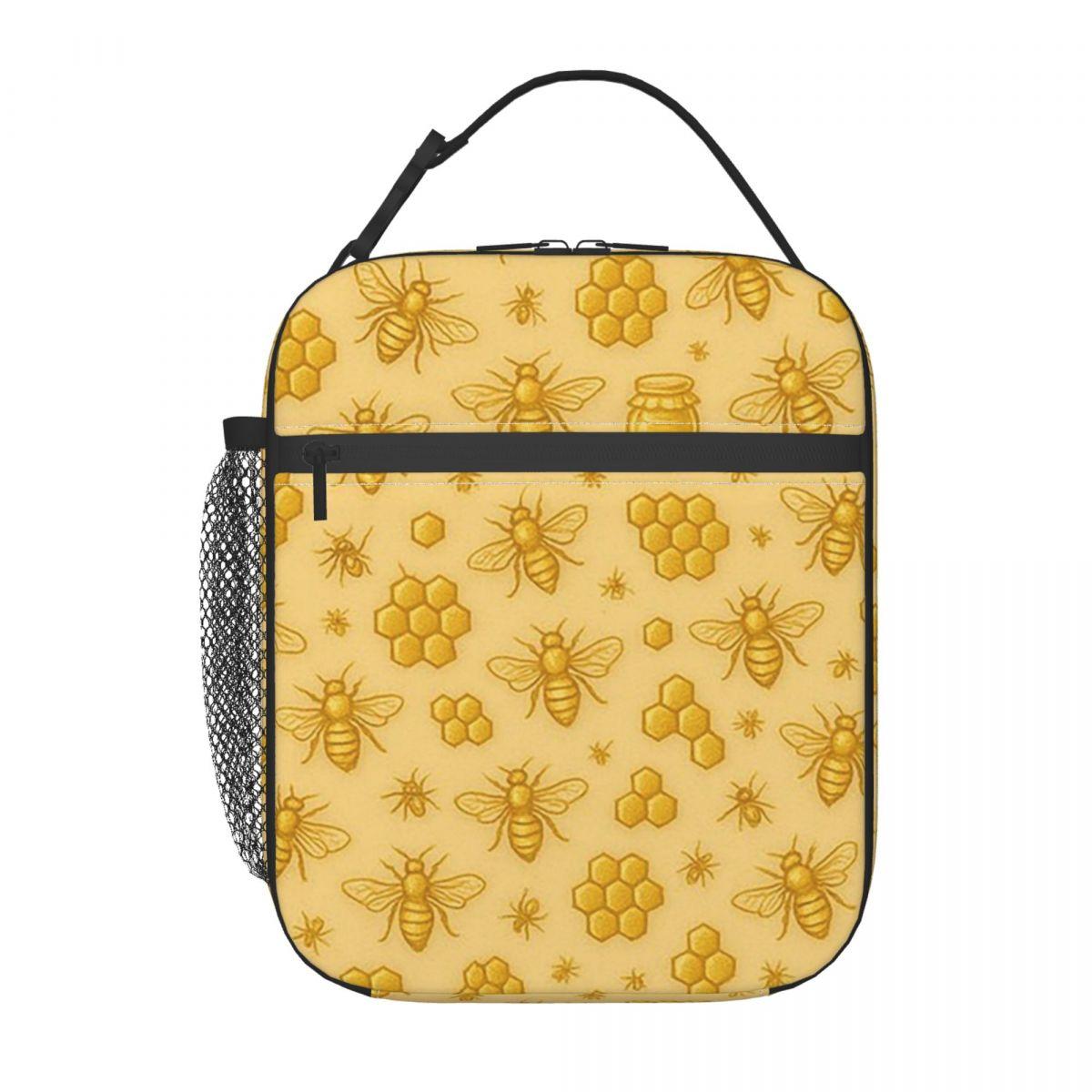 

Bees Collect Honey Pattern Insulated Lunch Bag for Women Children Portable Food Boxes Thermal Lunch Box Tote One Size