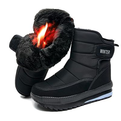 Herren Schneestiefel Outdoor Wasserdicht Lässige Baumwollstiefel für Herren Rutschfeste Plateaustiefel Plüsch Warme Winterstiefel