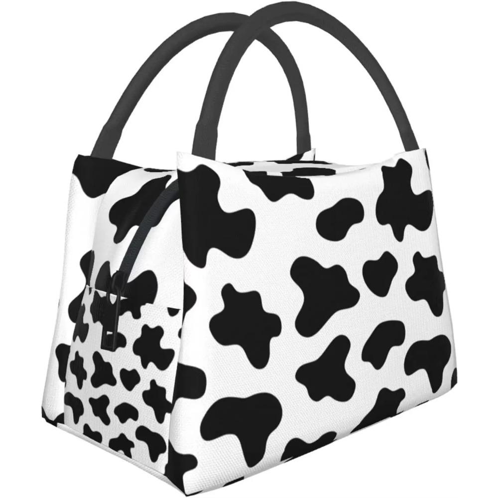 Cow Print Cute Lunch Bags Thermal Lunch Box Insulated Lunch Bag for Kids Girls Adults Cooler Containers Work