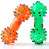 Haltère en Vinyle Jouet à Mâcher pour Chien Siffleur Résistant aux Morsures Jouet Interactif pour le Nettoyage des Dents des Animaux Soulagement de l'Ennui Forme d'Haltère Pointue Jouet pour Chiots