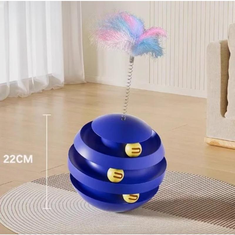 New Cat Turntable Cat Teaser Cat Self-hi Toy Plastic Interactive Pet Tumbler Channel