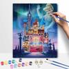 Disney Cinderella castle oil painting art handmade diy painting home decoration gift