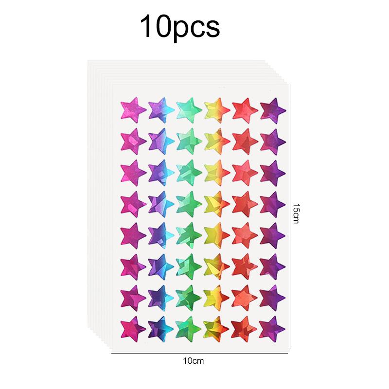10~50sheets Scrapbook Stickers with Stars Hearts Circles Dazzling Colors for DIY Crafts Journaling Memory Book Decoration TMZ