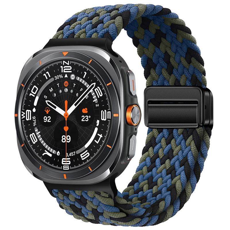 Nylon Magnetic Buckle Strap For Samsung Galaxy Watch Ultra 47mm Braided Solo Loop Bracelet For Galaxy Watch Ultra 47mm Correa