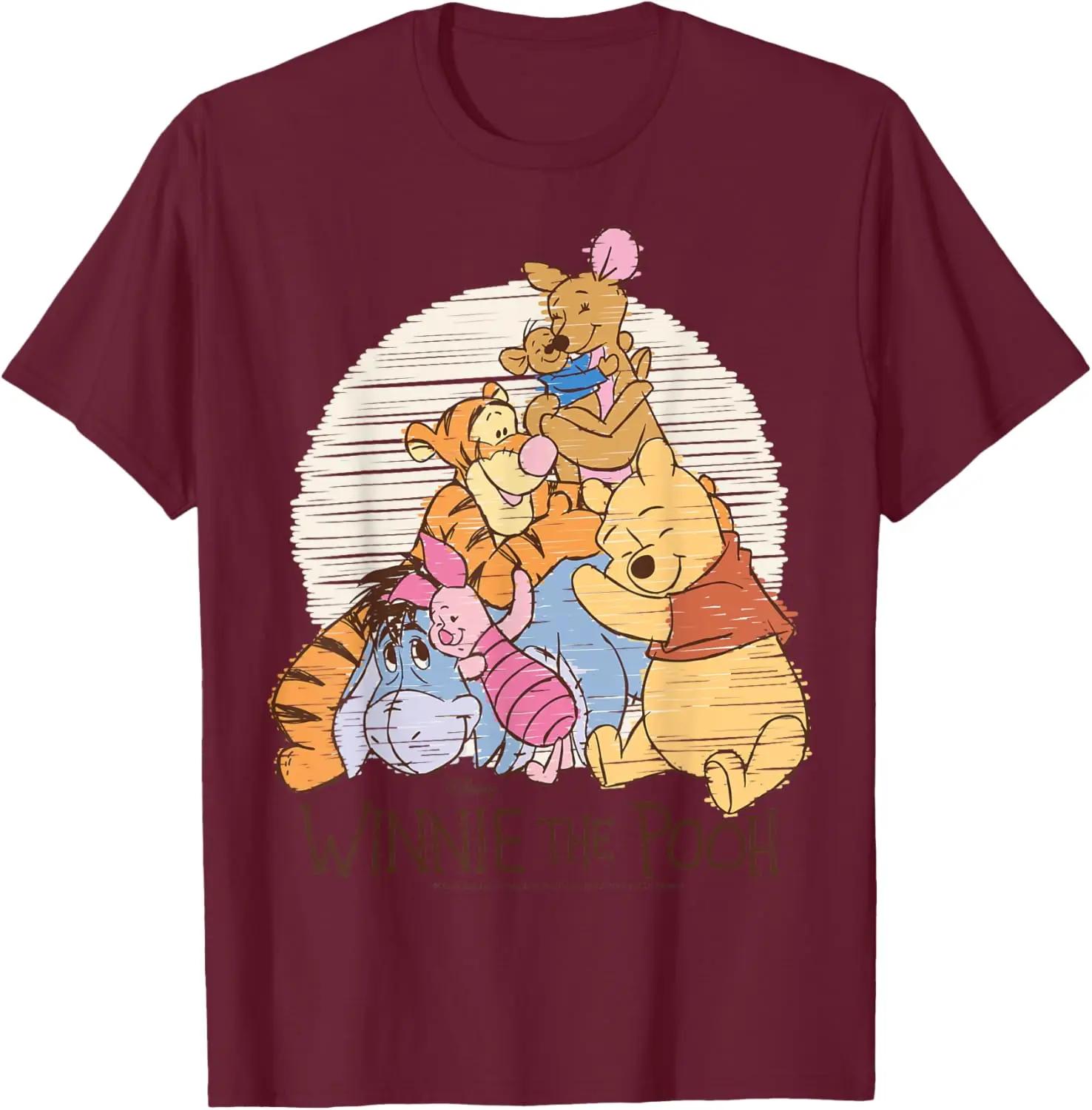 New Winnie The Pooh - Pooh Eeyore Piglet Tigger Kanga Roo Hug Fashion Casual T-Shirt S-4XL Four Seasons XL