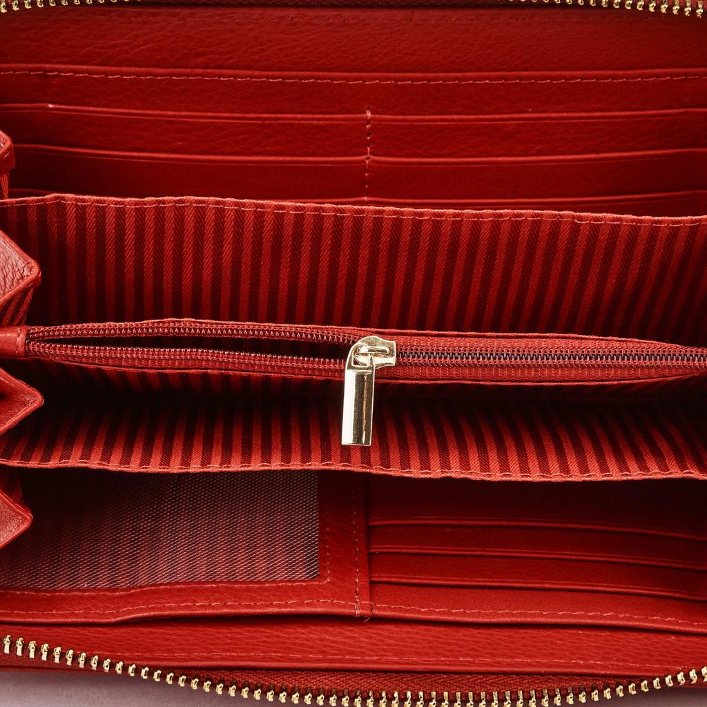 Women' Leather Wallet with Wings Red Wrist Strap