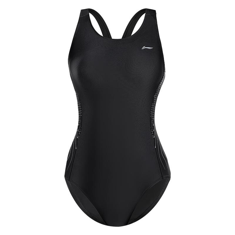 Li Ning Smoothly Glide One piece Swimsuit Women's Elegant Black LiNing-LNYW017-1