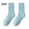 Non Binding Elastic Comfort Socks Women Thickened Winter Socks, Solid Color Mid Calf Thermal Fleece Lined Cozy Fuzzy for Snow Boots Crew Cold Weather,