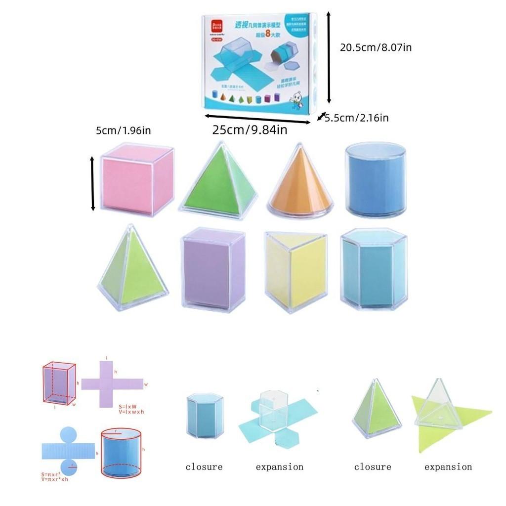 Kit Model Matematic Geometrie 3D Pentru Școala Gimnazială Cub și Prismă Dreptunghiulară Diagrame desfășurate