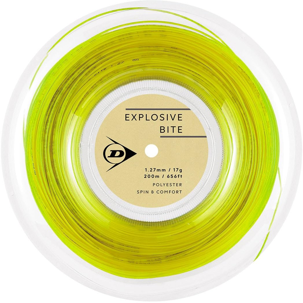 

Теннисная струна Dunlop Explosive Bite DSTA12011, 200м, Желтая, 1.25/17G,