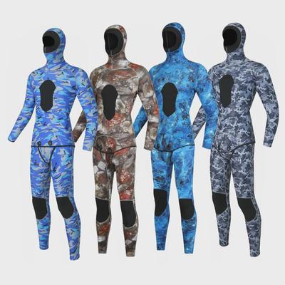 3 mm Camouflage-Neoprenanzug mit Kapuze für Herren zum Jagen, Freitauchen, Surfen und zur Rettung