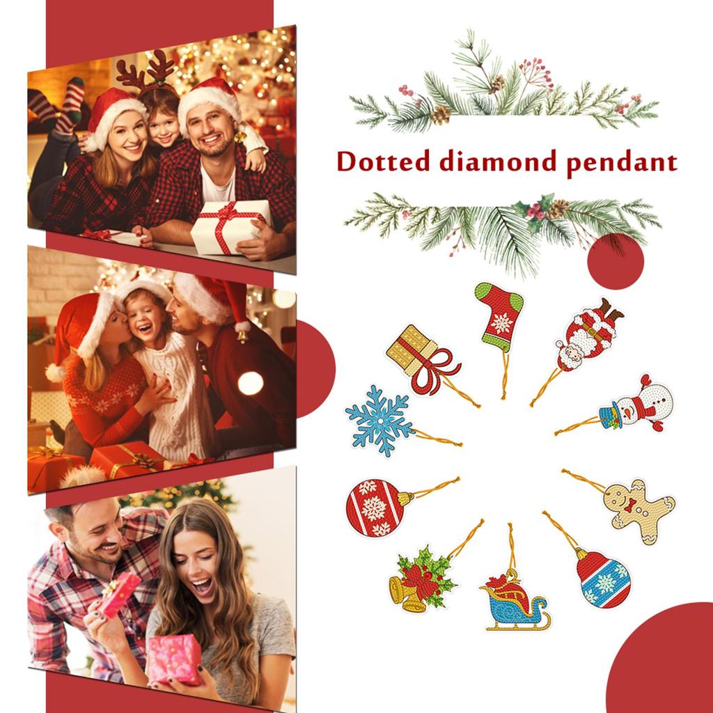 Christmas 5D DIY Special Shape Diamond Xmas Tree Hanging Pendant for Home Party