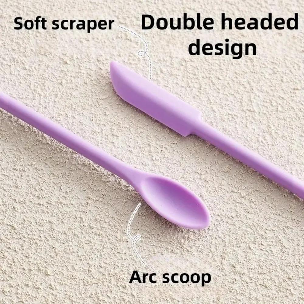 3pcs Portable Mini Silicone Scraper Double-head Lengthened Cosmetic Digging Spoon Soft Face Mask Brush Makeup Brushes Set
