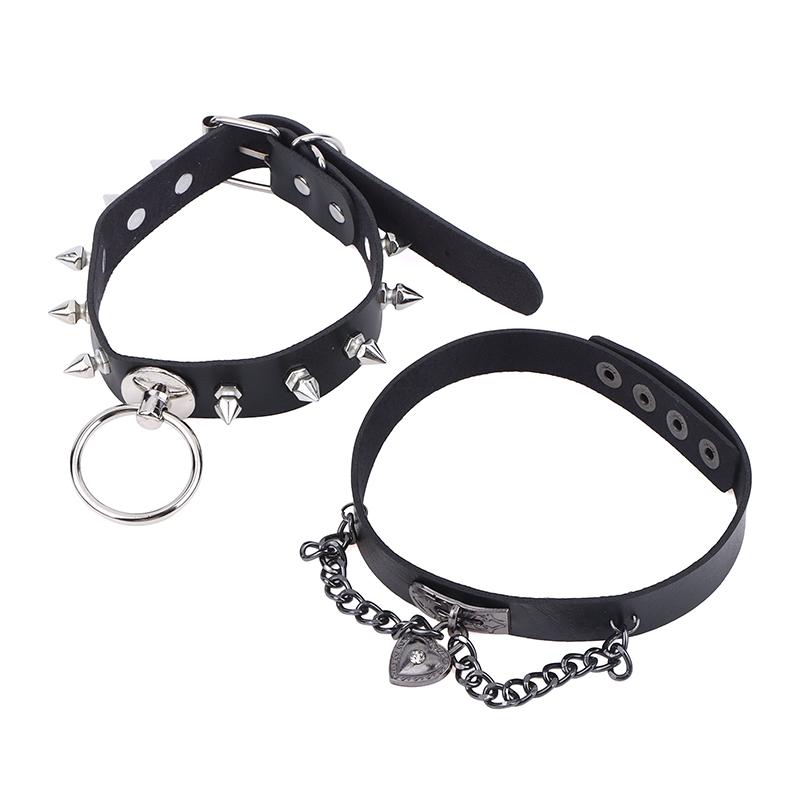 1 Stück Süß Kühl Cosplay Nieten Stern Punk Rock Gothic Damen Halsband Pu Leder Dorn Hip Hop Bondage Choker Schmuck