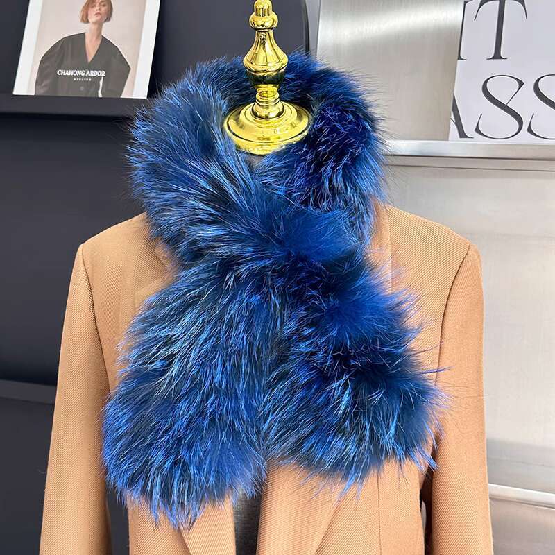 Real Fox Fur Woven Scarf Winter Thick And Warm Natural Fur Collar Scarfves Fashion Furry Fur Scarf Outdoor Keep Warm Fur Shawl