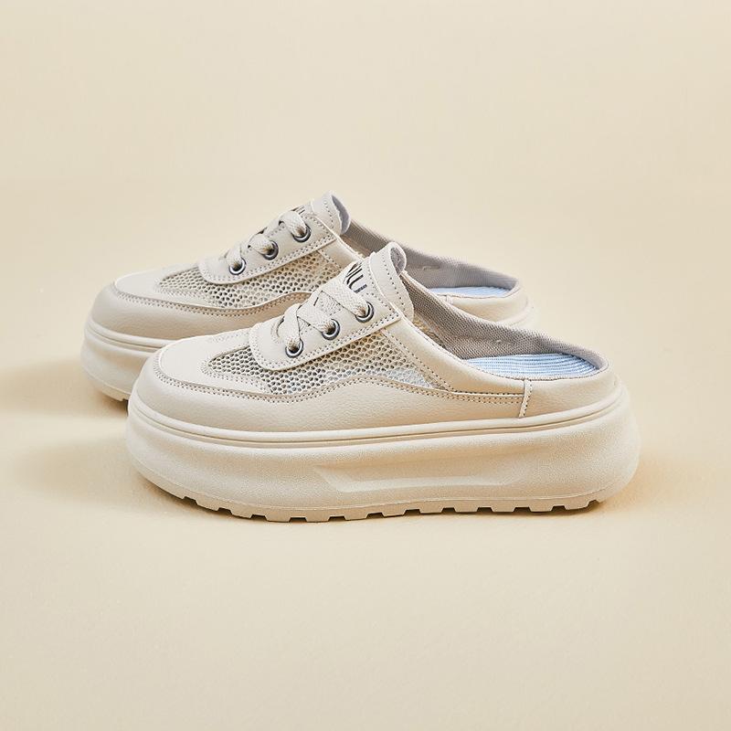 New Summer White Shoes for Female Students' Heightened Mesh Breathable Board Shoes Casual Street Shot
