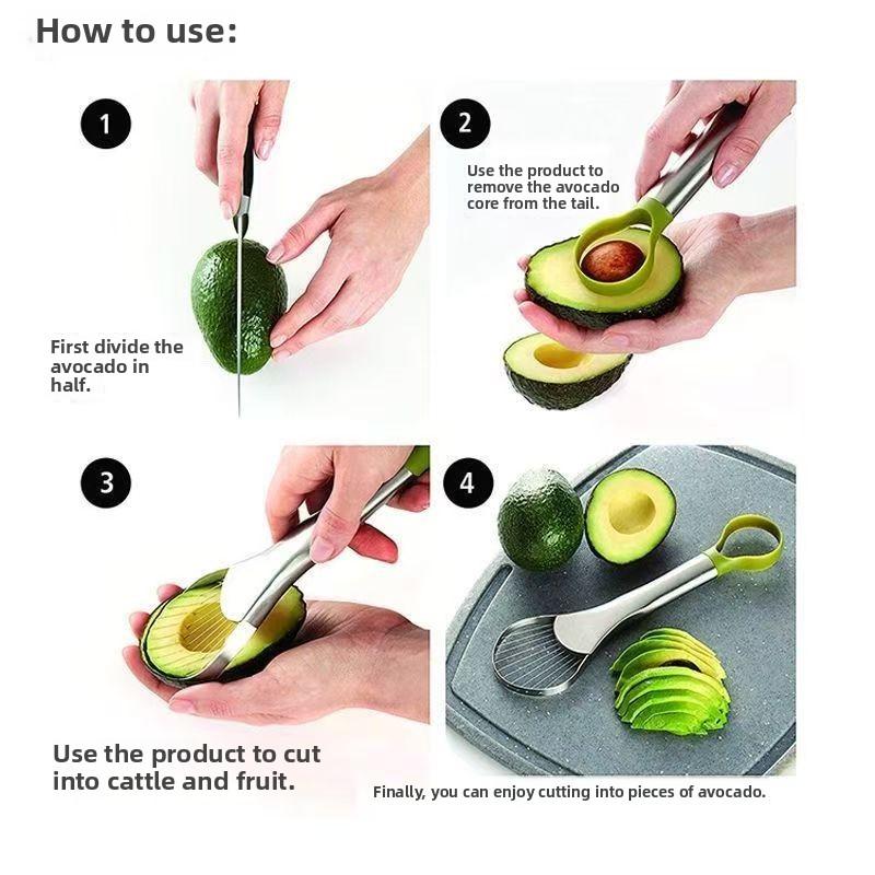 For Kitchen and Home Dragon Fruit SlicesAvocado Knife Gadget Stainless Steel Cutter Kitchen Gadgets Fruit Cutting Artifact