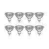 Pacote com 8 Lâmpadas Halógenas MR16 GU5.3 35W 12V Dimerizáveis, 2800K Branco Quente 400LM com Cobertura de Vidro