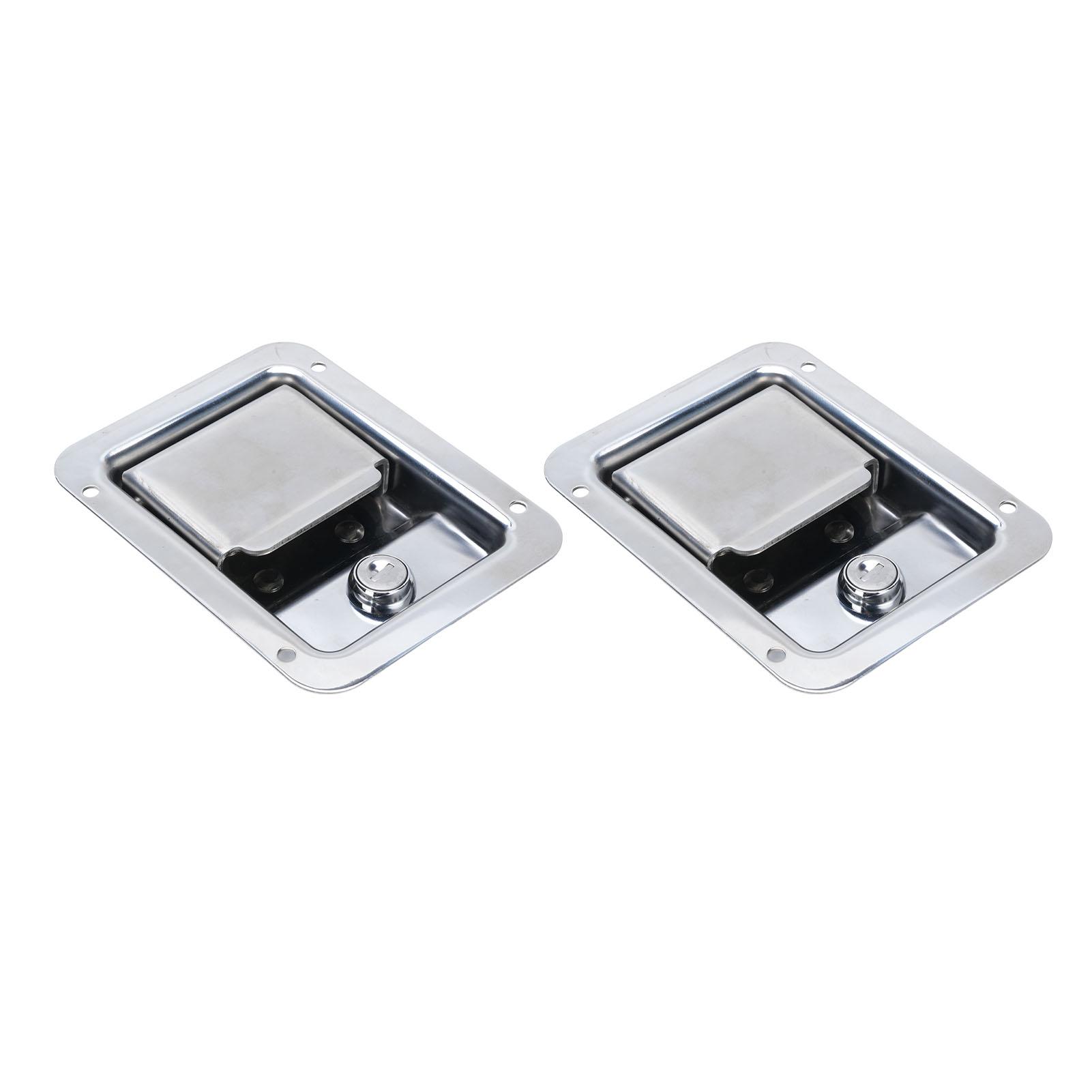 

2 шт. Ручка-защелка для ящика для инструментов из нержавеющей стали, водонепроницаемая, с ключом, защелка для двери-лопатки прицепа