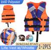 1-2Pcs Wear-resistant Life Vest Water Reflective Strip Life Jacket Vest with Whistle for Fishing Drifting Swimming