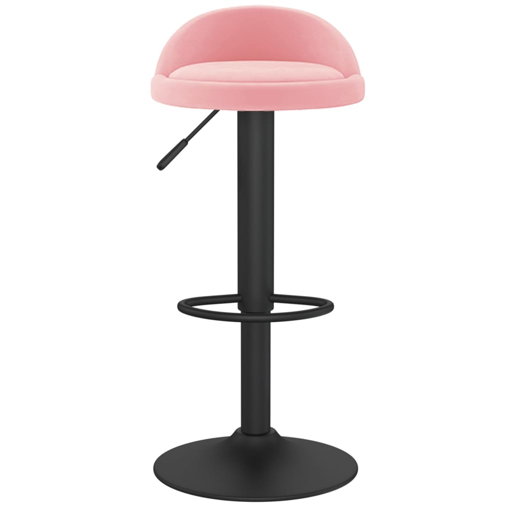 Bar Stool Set 2 Pcs Pink Velvet