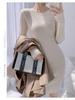 Women's Slim Fit Knitted Sweater Dress - Round Neck, Waist-Cinching, Mid-Length, 2025 Autumn/Winter Collection