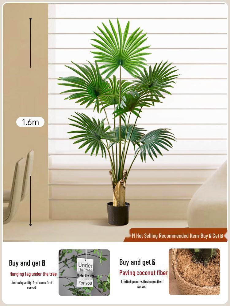 Large Luxury Faux Livistona Flower: Indoor Green Plant Floor Decoration