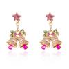 Colorful Rhinestone Snowflake Christmas Tree Earrings: Fashionable and Versatile Winter Jewelry for Women
