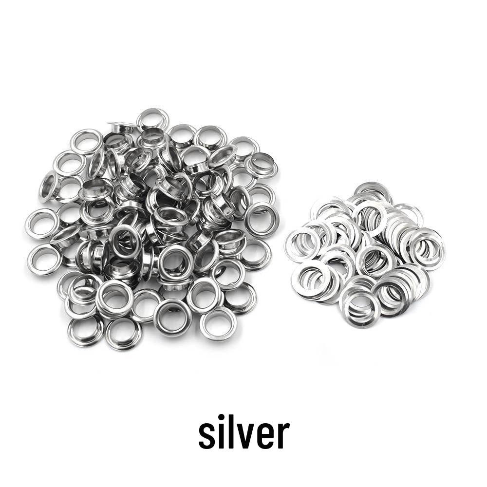 100 наборов металлических люверсов: Полые заклепки для обуви, сумок, ремней и бирок